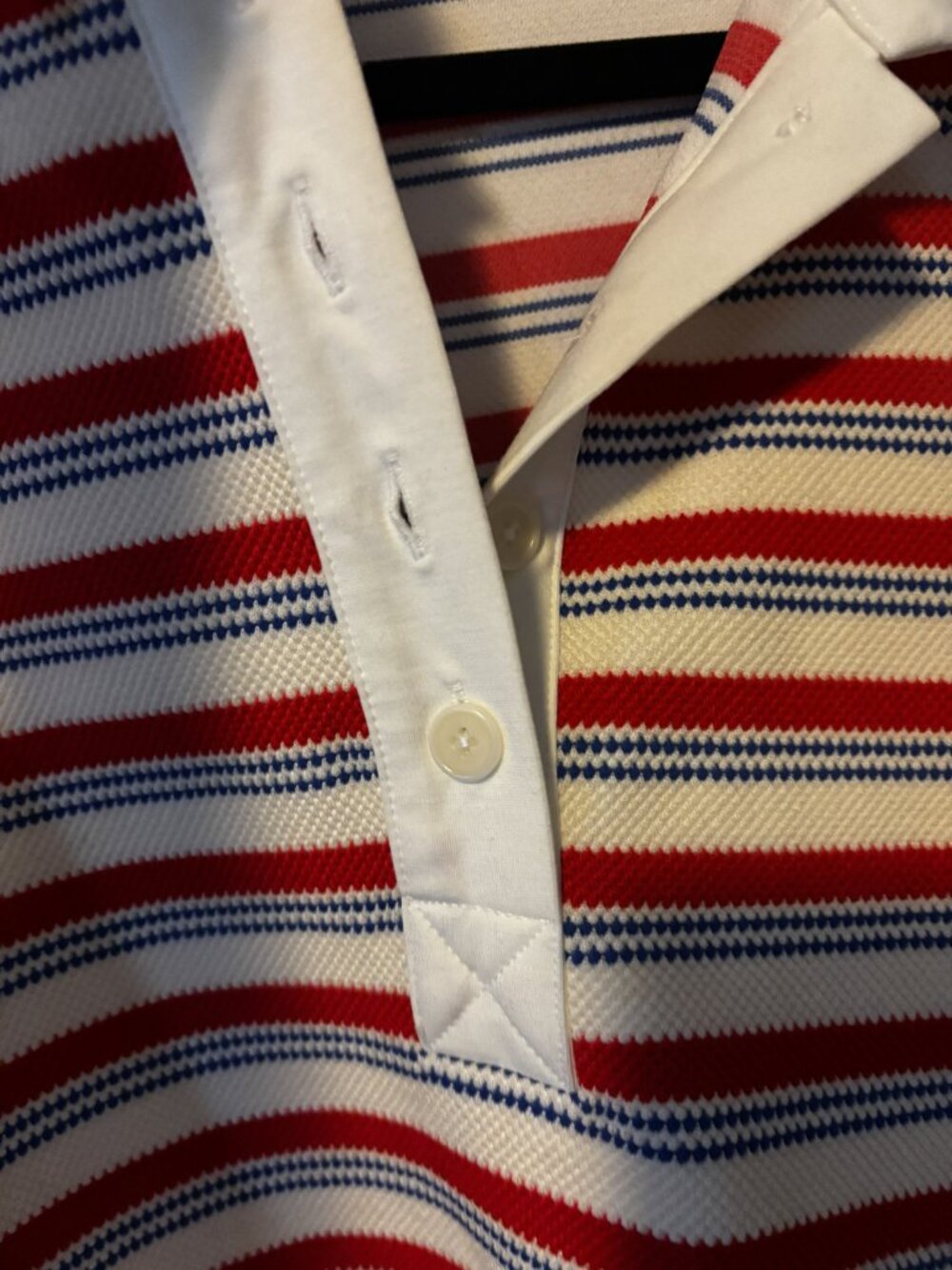 Reformation Anna Rugby Shirt in Red and Blue Stripe, Size Small - Picture 4 of 5